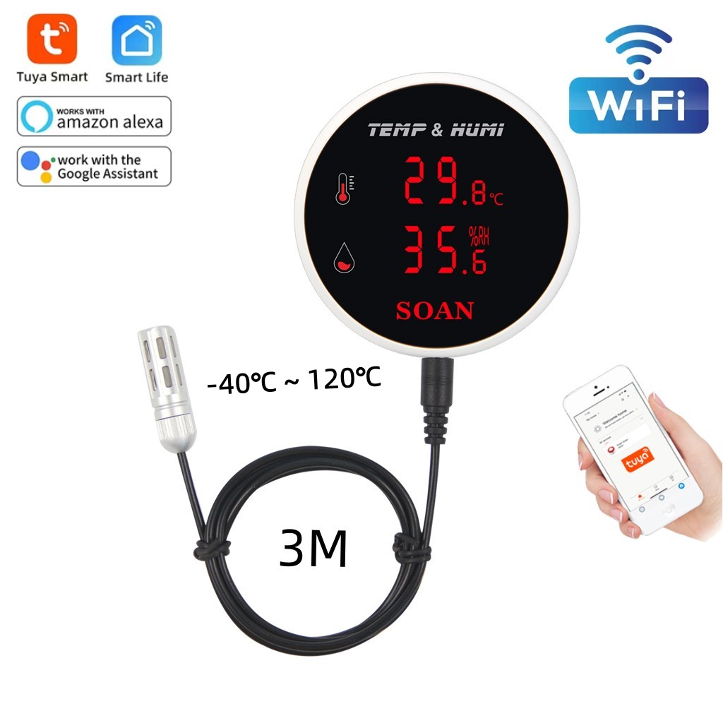 Digital Hygrometer Probe - Tuya WiFi درجة الحرارة الرطوبة Senor