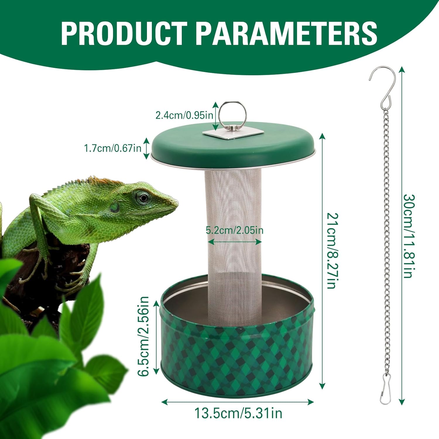 التنين الملتحي المغذية الحرباء - مراجعة Water Dish Reptile وسعره